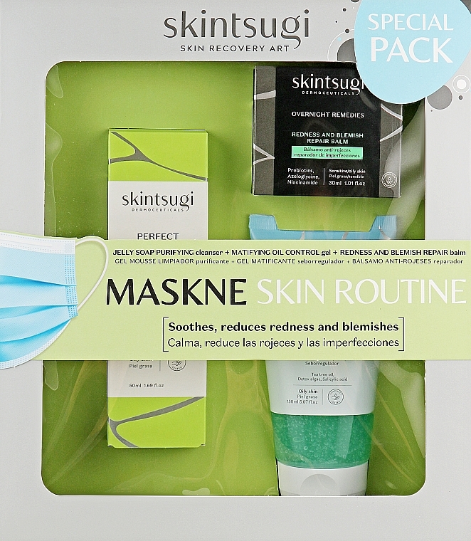 Set - Skintsugi Maskne Skin Routine (gel/50ml + balm/30ml + gel/soap/150ml) — photo N1