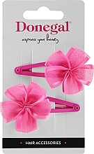 Fragrances, Perfumes, Cosmetics Hair Clip, 2 pcs, FA-5709, pink flowers - Donegal