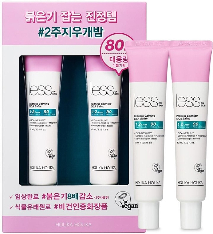 Set - Holika Holika Less On Skin Redness Calming Cica Balm High Volume Special Edition (balm/2x40ml) — photo N1