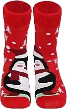 Fragrances, Perfumes, Cosmetics Women Long Socks, Christmas pattern with penguin, red - Moraj