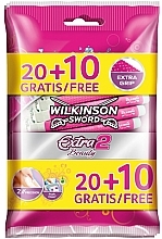 Fragrances, Perfumes, Cosmetics Women's Disposable Razors, 20 + 10 pcs - Wilkinson Sword Extra 2 Beauty