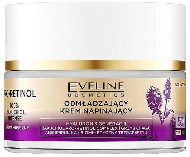 Rejuvenating Face Cream 50+ - Eveline Cosmetics Pro-Retinol 100% Bakuchiol Rejuvenating Cream — photo N2