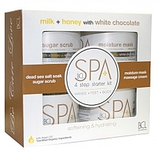 Fragrances, Perfumes, Cosmetics Set - BCL SPA 4 Step Starter Kit Milk Honey (scr/454g + salt/454g + mask/473ml + cr/473ml)