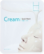 Fragrances, Perfumes, Cosmetics Moisturizing Hyaluronic Acid Mask - Missha Cream Soak Mask Hydrating