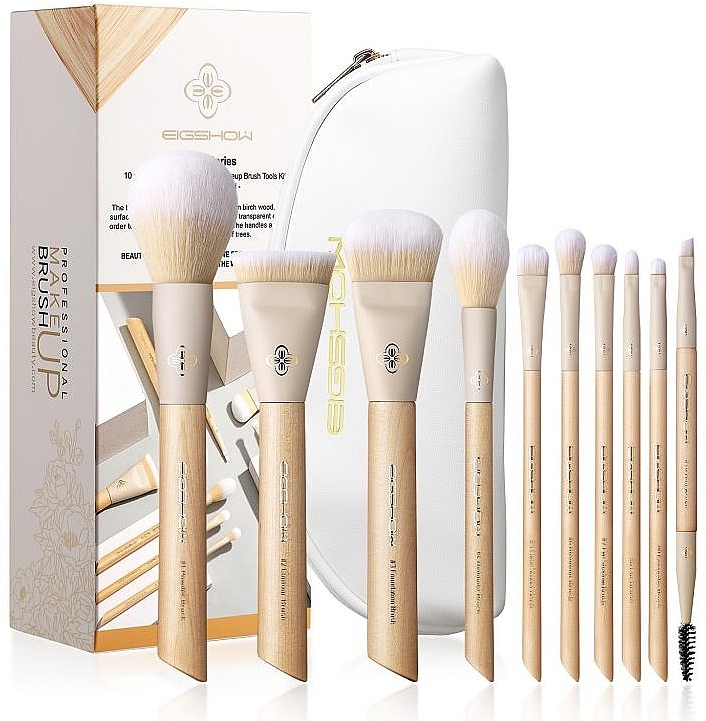 Makeup Brush Set, 10 pcs - Eigshow Beauty Origin Burlywood — photo N1