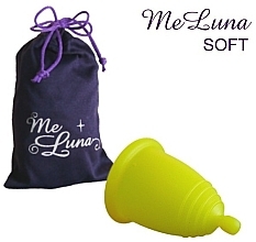 Menstrual Cup with Ball, size S, golden - MeLuna Soft Menstrual Cup Stem — photo N1