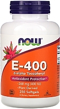 Capsules "Vitamin E-400" - Now Foods Vitamin E-400 D-Alpha Tocopheryl Softgels — photo N3