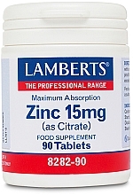 Food Supplement "Zinc" 15 mg - Lamberts Zinc 15mg — photo N1