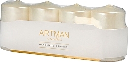 Fragrances, Perfumes, Cosmetics Decorative Candles Set, white metal with gold - Artman Candles (candle/4pcs)