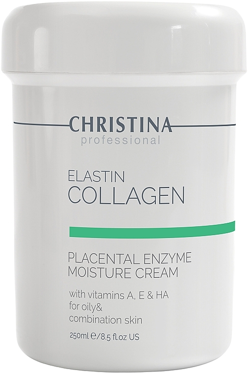 Oily and Combination Skin Moisturizing Cream with Placenta, Enzymes, Collagen and Elastin - Christina Elastin Collagen With Vitamins A, E & HA Moisture Cream — photo N7