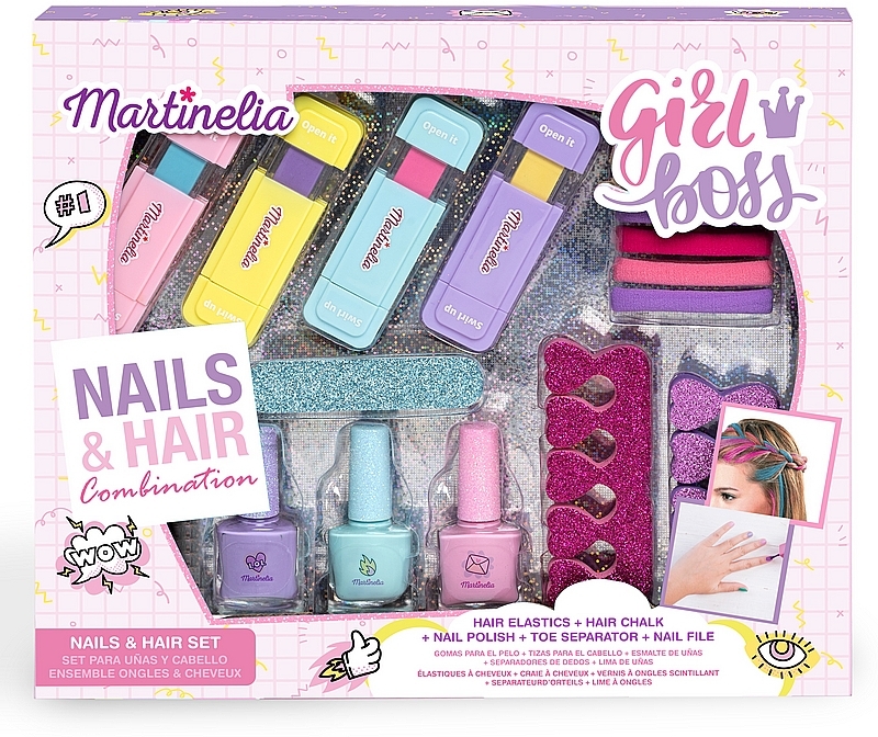 Nail & Hair set, 5 products - Martinelia Girl Boss Mail & Hair Combination — photo N2