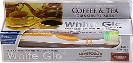 Fragrances, Perfumes, Cosmetics Set "Coffee & Tea Drinkers", yellow brush - White Glo Coffee & Tea Drinkers Formula Whitening Toothpaste (t/paste/100ml + t/brush)