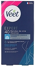 Legs Wax Strips for Sensitive Skin - Veet Expert Cold Wax Strips Legs Sensitive — photo N1