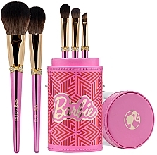 Fragrances, Perfumes, Cosmetics Makeup Brush Set - Pur X Barbie Brush 'N Sparkle Signature 5-Piece Cruelty Free Brush Set With Bag