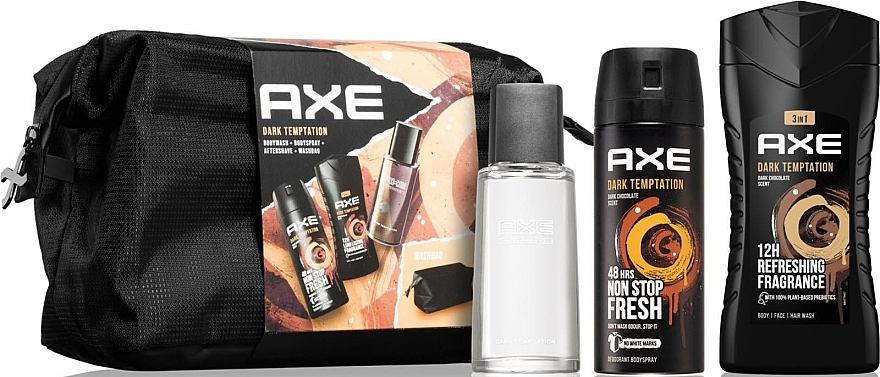 Axe Dark Temptation - Set (deo/150 ml + sh/gel/250 ml + ash/100 ml + pouch) — photo N1