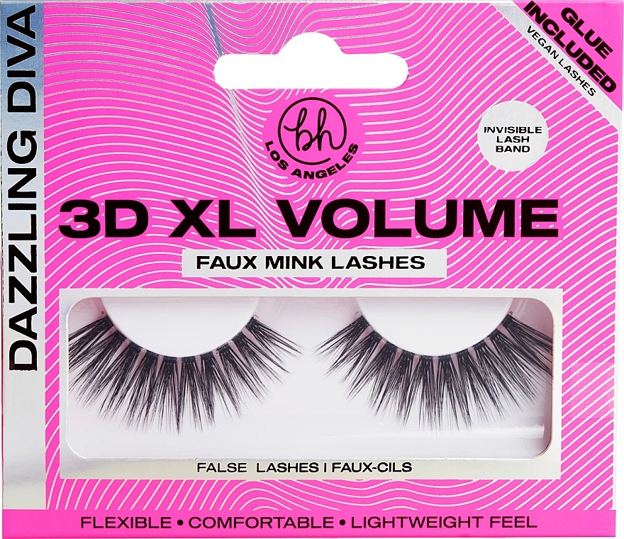 つけまつげ - BH Cosmetics 3D XL Volume Faux Mink Lashes Dazzling Diva — photo N1