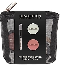 Fragrances, Perfumes, Cosmetics Makeup Set - Makeup Revolution Handbag Strobe Light & Cheek (blush/8,9g + strobe/balm/6,5g + brush)