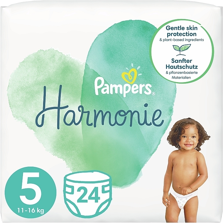 Diapers, size 5 (11-16 kg), 24 pcs - Pampers Harmonie — photo N1