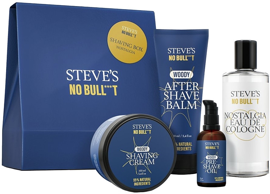 Steve's No Bull***t Nostalgia - Set (oil/aft/sh/50ml + sh/cr/100ml + aft/sh/balm/100ml + edc/100ml) — photo N1