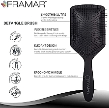 Detangling Hair Brush, black - Framar Paddle Detangling Brush Black To The Future — photo N5