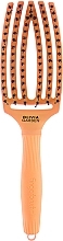 Combo Hair Brush, orange - Olivia Garden Fingerbrush Combo Nineties Juicy Orange — photo N1