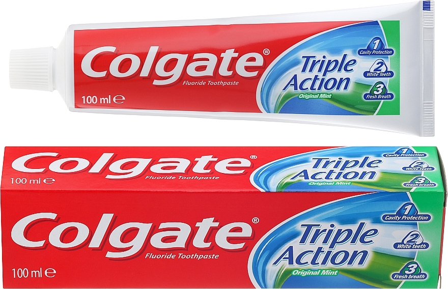 Toothpaste "Triple Action" - Colgate Triple Action Original Mint — photo N1