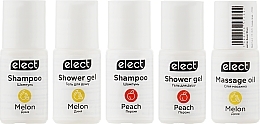 Shower Set "Melon & Peach" - Elect (shm/2*30ml + sh/gel/2*30ml +oil/30ml) — photo N2