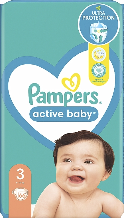Diapers 'Pampers Active Baby' 3 (6-10 kg), 66 pcs - Pampers — photo N19