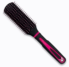 Fragrances, Perfumes, Cosmetics Hair Brush "Neon" with Nylon Bristles, 63671, black with pink - Top Choice