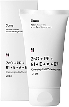 Fragrances, Perfumes, Cosmetics Cleansing & Whitening Sane Face Mask with Zinc Oxide + Vitamins PP B1 E A B7 - Sane Cleansing And Whitening Mask