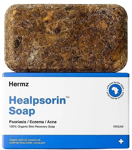 Black African Soap for Psoriasis, Eczema & Acne - Hermz Healpsorin Soap — photo N1