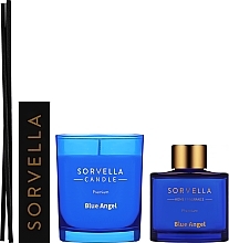 Set - Sorvella Perfume Home Fragrance Blue Angel (aroma diffuser/120ml + candle/170g) — photo N2
