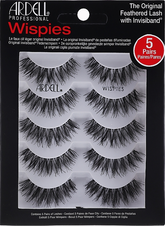 False Lashes - Ardell 5 Pack Black Wispies Lashes — photo N1