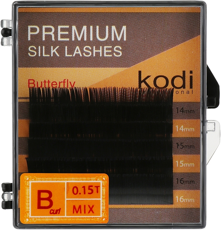 Premium B 0.15 False Eyelashes (6 rows: 14/15/16) - Kodi Professional — photo N1