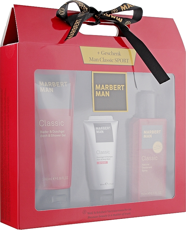 Set - Marbert Man Classic (gel/200ml + deodorant/150ml + h/b/wash/50ml) — photo N1