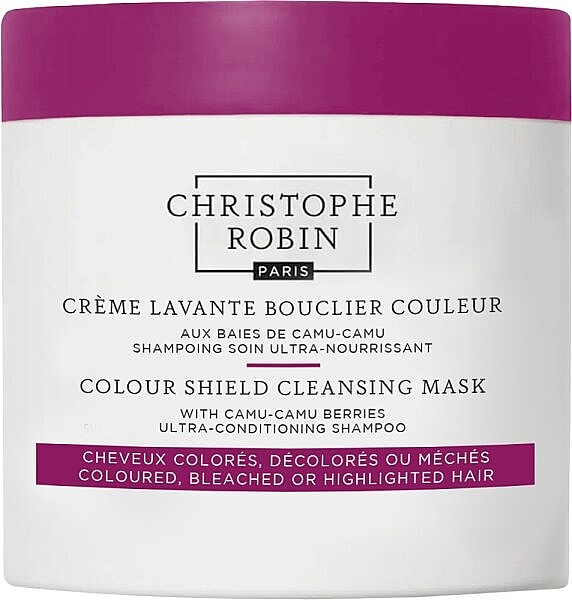 Cleansing Mask for Coloured & Highlighted Hair - Christophe Robin Color Shield Cleansing Mask With Camu-Camu Berries — photo N1