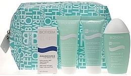 Fragrances, Perfumes, Cosmetics Set - Biotherm Aquasourse (gel/50ml + milk/75ml + body/milk/125ml + bag) 