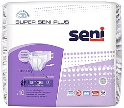 Super Seni Plus Adult Diapers, 100-150 cm - Seni Medium Large 3 Fit & Dry  — photo N1