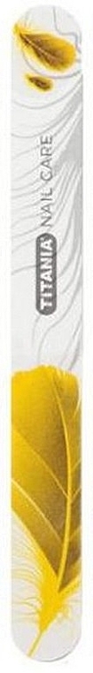 Feather Nail File, 17.8 cm, double-sided, 180/220, 1221 B, yellow - Titania — photo N1