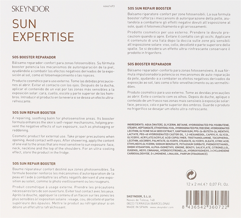 Repairing Anti Sun Burns SOS-Booster - Skeyndor Sun Expertise SOS Sun Repair Booster — photo N7