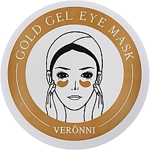 Fragrances, Perfumes, Cosmetics Rejuvenating Hydrogel Eye Patch with Gold, Hyaluronic Acid & Collagen - Veronni Gold Gel Eye Mask
