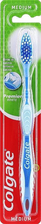 Medium Premier Toothbrush #1, blue 2 - Colgate Premier Medium Toothbrush — photo N1