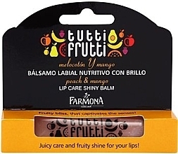 Fragrances, Perfumes, Cosmetics Lip Balm - Farmona Tutti Frutti Lip Care Shinny Balm Peach & Mango