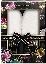 Fragrances, Perfumes, Cosmetics Set - Baylis & Harding Boudoire Rose Slipper Set (bath/salt/100g + lot/140ml + slippers)