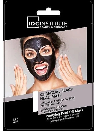Black Charcoal Peel-Off Face Mask - IDC Institute Charcoal Black Head Mask Peel Off (sachet) — photo N4