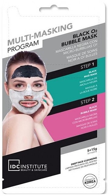 Deep Cleansing Multi-Mask - IDC Institute Multi-Masking Program Black O2 Bubble Mask — photo N1