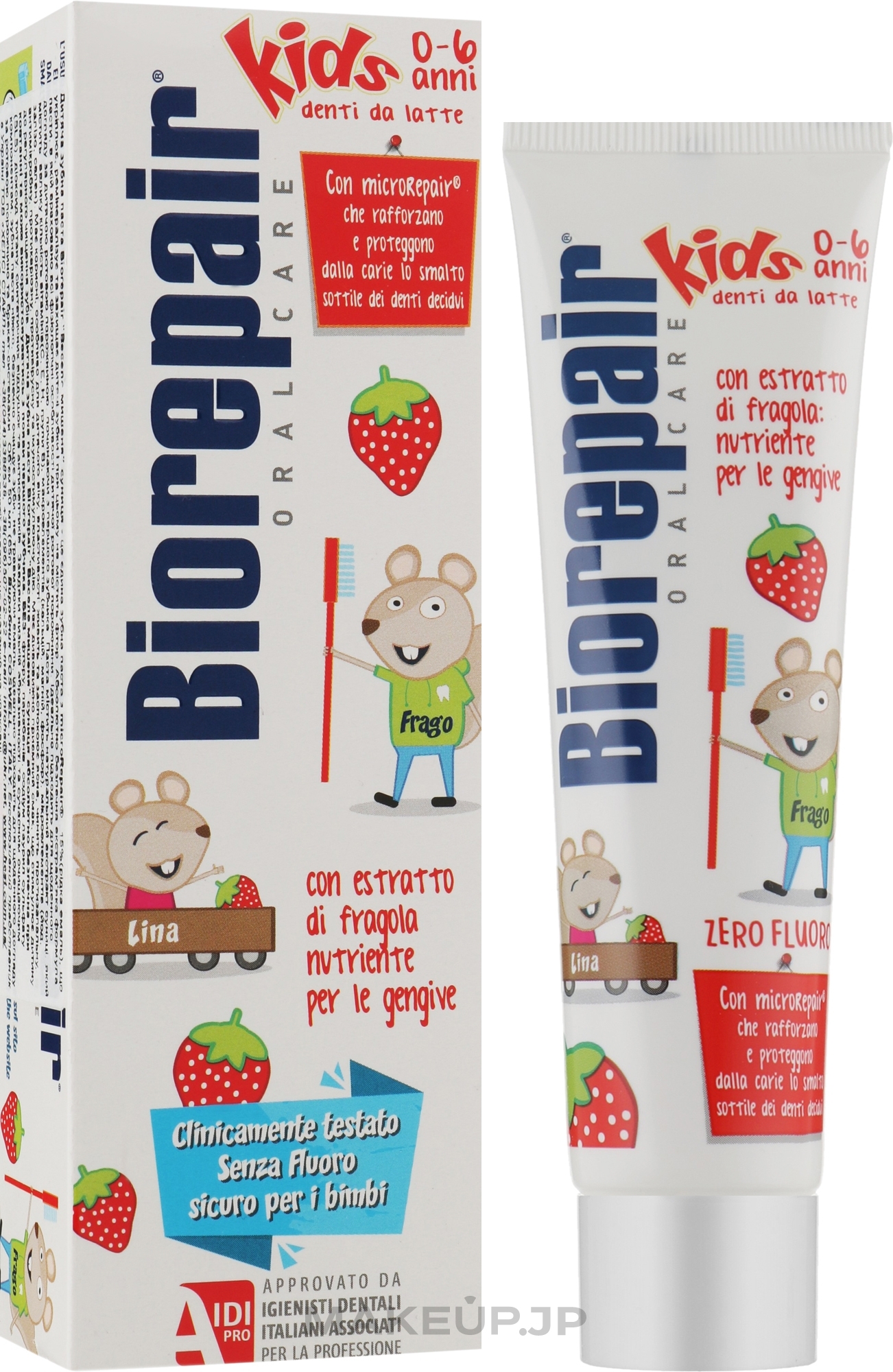 Kids Toothpaste "Funny Mouse" - BioRepair Junior Topo Gigio Cartoon — photo 50 ml