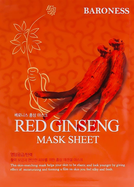 Ginseng Sheet Mask - Beauadd Baroness Mask Sheet Red Ginseng — photo N1