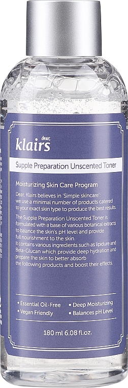 Soothing Face Toner - Klairs Supple Preparation Unscented Toner — photo N2