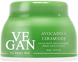 Moisturizing Face Cream with Avocado Extract & Ceramides - Vegan By Happy Avocado + Ceramides Day & Night Moisturizer — photo N3